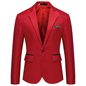<span class=keywords><strong>Blazer</strong></span> Slim Fit da <span class=keywords><strong>uomo</strong></span> con tasche a contrasto con bottone singolo tascabile fazzoletto quadrato alla moda giacca in tessuto di alta qualità - Product Image 4