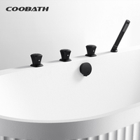 Baignoire balnéo autoportante en surface solide avec jets hydromassants pour hôtel, spa, salle de bain