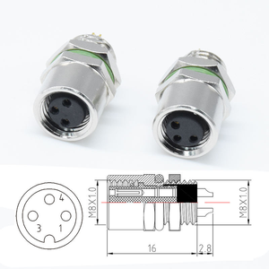 Conector Circular M8 de 3 Pines con Código A, Impermeable IP67, Hembra, Montaje en Panel Trasero, Conector de Montaje en Panel M8 - Product Image 6