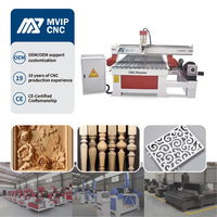 Routeur CNC 4 axes MVIP CNC 1325 avec rotation latérale, machine de sculpture sur bois 3D pour pieds de meubles