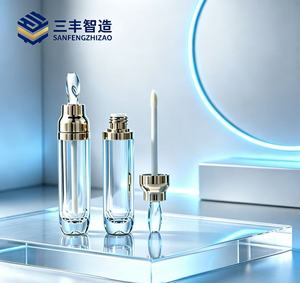 8ml Gold Transparent Unique Shape Empty <b>Lip</b> Gloss Packaging - Product Image 2