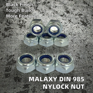 Para MALAXY Low Profile Nylock Acero al carbono Chapado en zinc Hexágono Stop Lock Tuercas Métricas Din 985 Inserto de nailon - Product Image 6