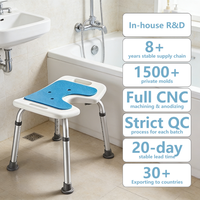 Chaise de douche en aluminium Simplywalk 150 kg, type U, pour baignoire, personnes âgées, UKCA, contrat annuel