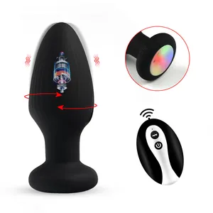 10 Frequency Vibrator Butt Plug Remote Vibrating Anal Plug With Led Light