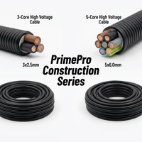 Cable de Alimentación PrimePro YJY, 3/5 Núcleos, 3x2.5/5x6.0mm, Aislamiento XLPE, Cubierta de PE, Impermeable IP67, 0.6/1kV, Cable de Cobre Blindado