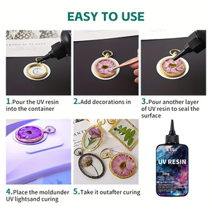 LEQU Happy And Fun UV Resin 100g Crystal <b>Clear</b> Fast Curing For Jewelry Crafts - Product Image 4