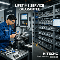 Centre d'usinage vertical 3 axes HITECNC VF600 personnalisable, machine de fraisage CNC haute vitesse avec commande, broche 8000 tr/min