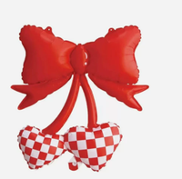 Ballons en aluminium MIQI Ins Pastel Nœud Papillon à motif quadrillé, flottants à l'hélium, en forme de cœur, pour décoration de table de fête romantique, logo personnalisé