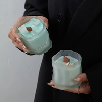 Moderne Mattierte Kristall-Sojawachs Handgemachte Aromatherapie-Kerze im Glasgefäß, Becherförmig, Kleine Duftkerze für Feinuhrige Atmosphäre, Geburtstagsgeschenk