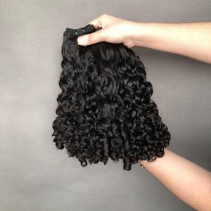 Venta caliente Super doble dibujado euroasiático Curl Raw Virgin Indian Hair Bundles Color natural - Product Image 5