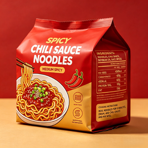 Nouilles mélangées à la sauce piquante légère faible en calories, faible en sodium, régime alimentaire sain - Product Image 3