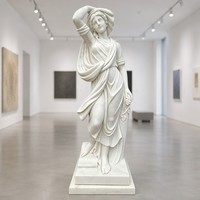 Statue de Jeune Fille Classique en Marbre Blanc Sculptée à la Main - Sculpture sur Mesure Élégante pour Intérieurs de Luxe et Jardins Extérieurs