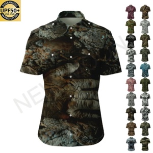Chemise de pêche à manches courtes avec design camouflage personnalisé pour hommes, légère, à séchage rapide, chemise tactique UPF 50+ - Product Image 1
