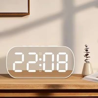 Horloge numérique électronique LED pour bureau, cuisine, extérieur, simple, avec radio, pour la décoration du salon et de la chambre