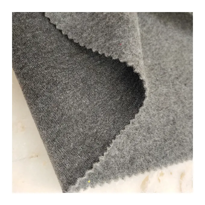 Melange color spun fleece brush 100%polyester fleece 260gsm 180cm 30s+150dty make order from Rongbao company