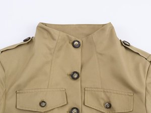 <span class=keywords><strong>Femme</strong></span> 2025 nouvelle mode casual joker tempérament stand-up <span class=keywords><strong>court</strong></span> <span class=keywords><strong>trench</strong></span> manteau rétro <span class=keywords><strong>femme</strong></span> chic à manches longues. - Product Image 3