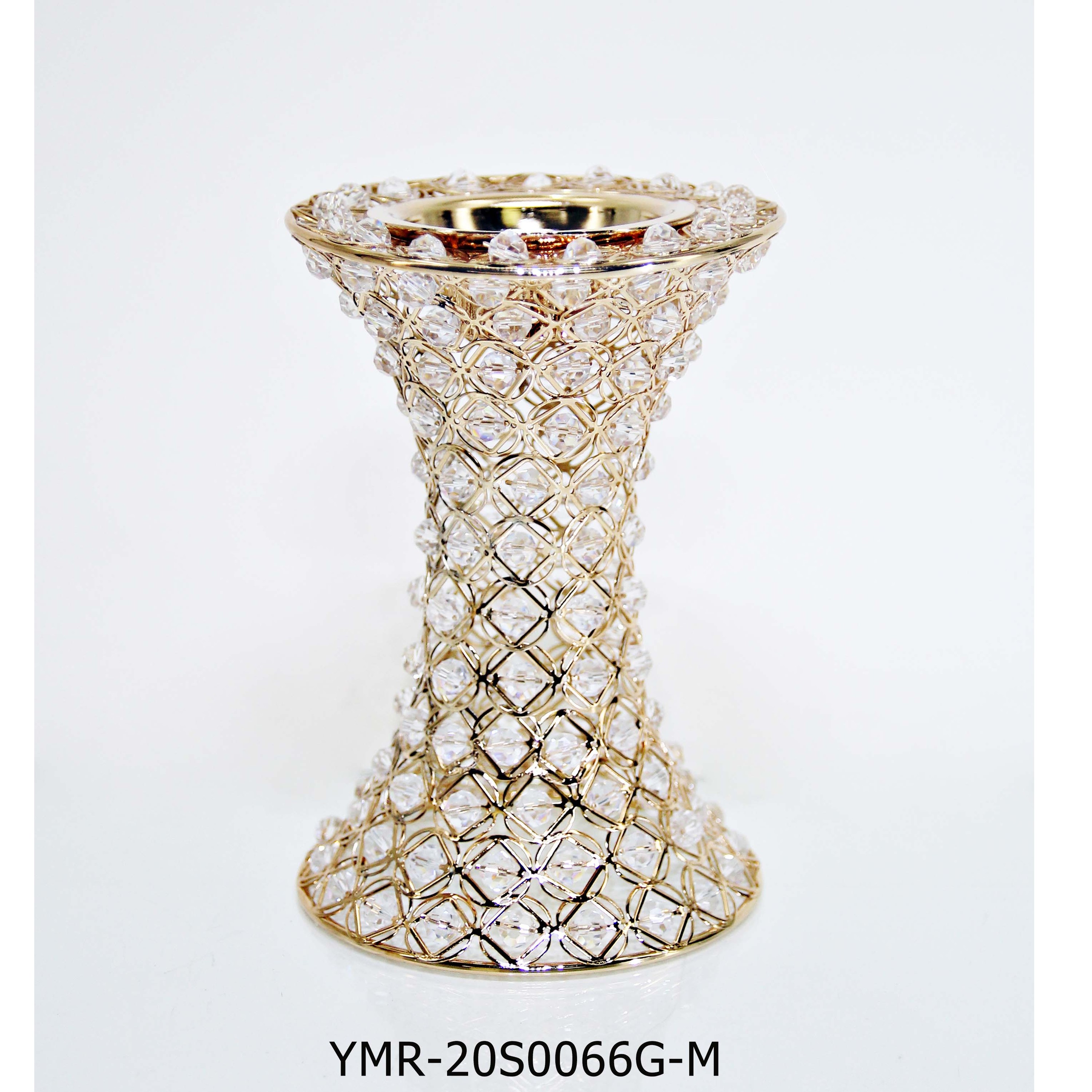 luxury metal iron cone golden k9 crystal incense holder burner