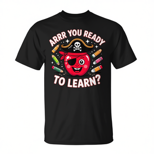 ¿Estás listo? Camiseta divertida de la escuela Pirata Apple - Product Image 2