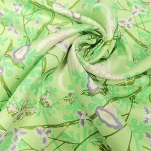 Double Side Printed Twill Silk Scarf Women Head Bandana Scarf