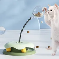 Jouet distributeur de nourriture interactif pour chat d'intérieur en plastique, boule rotative à 360° pour un repas lent et un jeu de puzzle anti-ennui