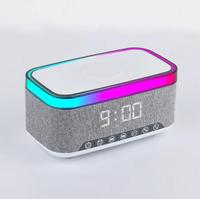 Draadloze wekker met audio, slimme desktop muziekspeler, LED, 15W draadloze oplader, white noise speaker met radio, TF en Aux