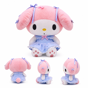 Jouets en peluche de dessin animé My Melody à nœud lavande et dentelle, 8 pouces, doux, pour la vente en gros à bas prix, pour les magasins de jeux d'arcade - Product Image 1