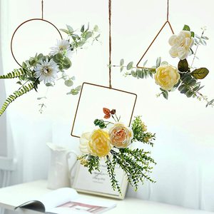 Anneaux en métal <span class=keywords><strong>attrape</strong></span>-rêves dorés, anneaux en métal <span class=keywords><strong>attrape</strong></span>-rêves carrés et triangulaires, anneaux en macramé pour l'artisanat - Product Image 5