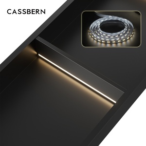 CASSBERN Double Tier Niche <strong>Shower</strong> with Handheld Sprayer Top Spray Pressure Balanced Valve and LED <strong>Lighting</strong> <strong>for</strong> Daily Use - Product Image 5