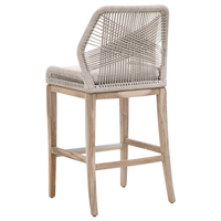Chaise de bar Loungemobel très vendue, style nordique, en corde tressée, tissu doux, tabourets de bar en bois massif pour cuisine, jardin, terrasse