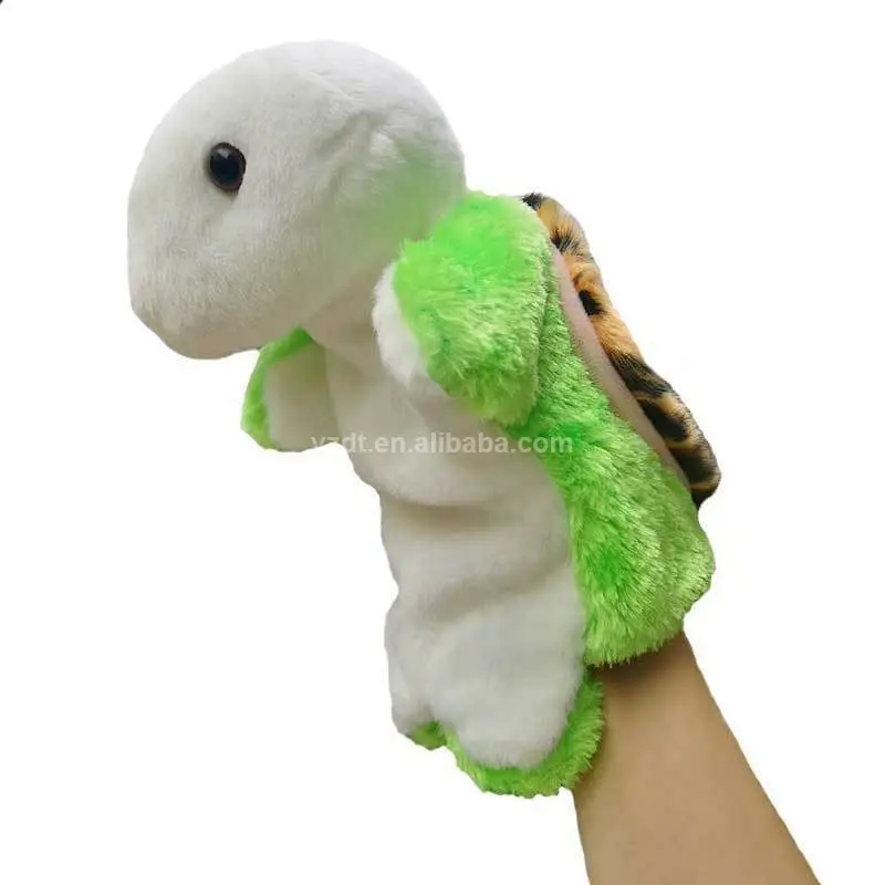 Tartaruga Logo personalizzato burattino morbido animale giocattolo farcito peluche dito tartaruga burattino a mano