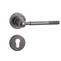 Poignée de porte en alliage de zinc massif, style moderne, pour hôtel, villa, fabrication directe, luxe, intérieur européen, rosette, laiton brossé, serrures de porte