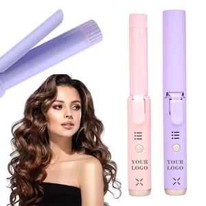 Modelador de cabelo com logotipo personalizado, mini modelador de cabelo profissional, varinha ondulado rotativa, modelador de cabelo elétrico sem fio