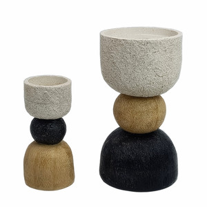 Bougeoirs 12 pouces en résine noire, hommes et femmes, support de bougies - Product Image 6