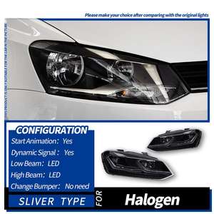 Fari a LED per <span class=keywords><strong>Volkswagen</strong></span> <span class=keywords><strong>POLO</strong></span> 6R MK5 2011-2018, Aggiornamento Parti Auto VW <span class=keywords><strong>Polo</strong></span>, Lampada Frontale LED con Proiettori - Product Image 4