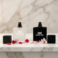 Flacon de parfum carré givré de luxe en verre de haute qualité, design personnalisé, vide, 30 ml, 50 ml, 100 ml, avec boîte