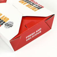 Boîte à emporter personnalisée avec logo, résistante à l'huile, pour restaurants, emballage pour hamburgers, frites, livraison, poulet frit
