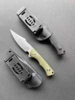 Couteau utilitaire à lame fixe de précision CNC G10, acier 8CR18, manche en titane noir fini pierre, étui Kydex, boîte cadeau DIY OEM