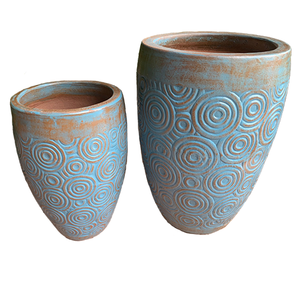 Jarrón de jardín de cerámica de terracota a prueba de heladas grande de estilo europeo, maceta de urna esmaltada, agujero de drenaje, decoración ecológica para el hogar al aire libre - Product Image 1