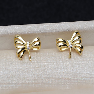 Boucles d'oreilles en argent S925 pour femmes, style aiguille droite personnalisé avec 8-9 accessoires de perles DIY, article suspendu pour cheveux 3916 - Product Image 5