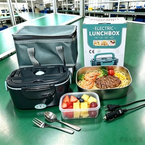 Boîte à lunch chauffante électrique 80W, très vendue en Europe et aux États-Unis, avec revêtement en acier inoxydable, double usage domestique et automobile - Product Image 2