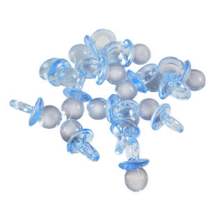 50 pcs/<span class=keywords><strong>lot</strong></span> bleu/rose Transparent acrylique Mini sucette bébé douche gâteau décoration cadeau d'anniversaire bricolage Mini sucette - Product Image 1