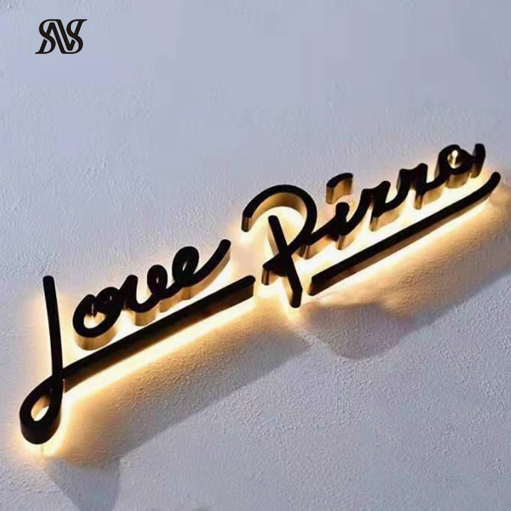 Advertising Lights Waterproof Outdoor Rose Gold Stainless Steel Channels Backlit Letter High Brightness Stainless Steel Letters