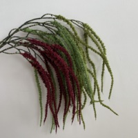 LO-758 Feuillage Artificiel de Haute Qualité, Végétation Suspendue Verte, 12 Fourches, Plantes d'Amarante Blanches pour Bouquet de Mariage