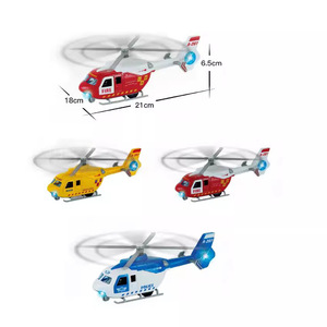 Kim loại điện kéo trở lại Diecast Máy bay mô hình máy bay chết đúc máy bay đồ chơi hợp kim cứu hộ Máy bay trực thăng với âm nhạc và ánh sáng - Product Image 2