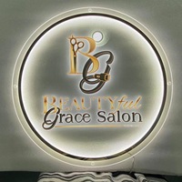 Custom Light up acrilico Business Salon segno acrilico Logo design Logo Boutique Logo appesa a parete segno decorazione