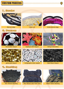 Patchs brodés thermocollants personnalisés en tissu chenille avec paillettes et sequins, motifs animaux, pour vêtements et chapeaux, vente en gros - Product Image 6