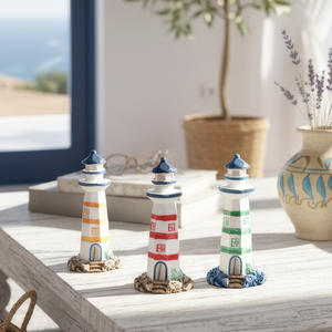 Sculpture de <span class=keywords><strong>phare</strong></span> de style nautique en résine, ornement de table, décoration de maison côtière, décoration de salon, bureau, bureau à domicile - Product Image 4