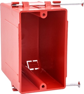 2023 Red 1-Gang Nail-on ETL Box 23 CU deep box fire rated junction electrical box