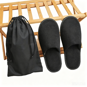 Pantoufles de spa portables en polaire corail avec logo, jetables, pour hôtels <span class=keywords><strong>et</strong></span> voyages en avion - Product Image 2