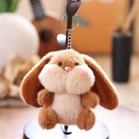Jouets en peluche mignons, porte-clés lapin de dessin animé, porte-clés lapin moelleux, poupée en peluche, décoration suspendue, breloque de sac lapin